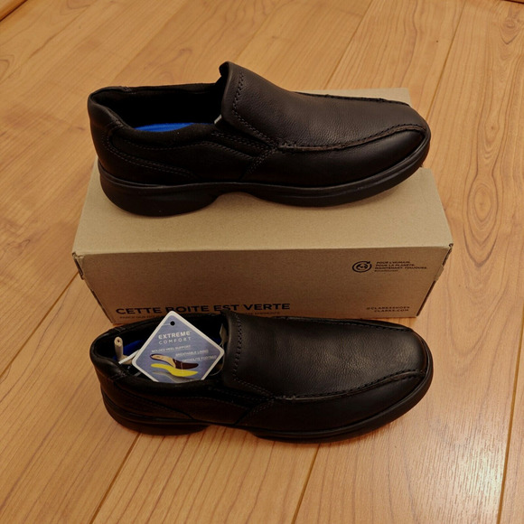 Clarks Bradley Step Men's Slip On Shoes Size 9 Black Tumbled Leather New in Box - Picture 2 of 11